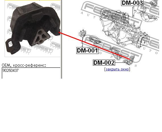 DM-002 Febest coxim (suporte esquerdo de motor)