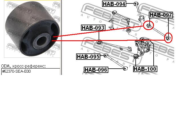 Bloco silencioso da barra Panhard (de suspensão traseira) HO0653 Polycraft