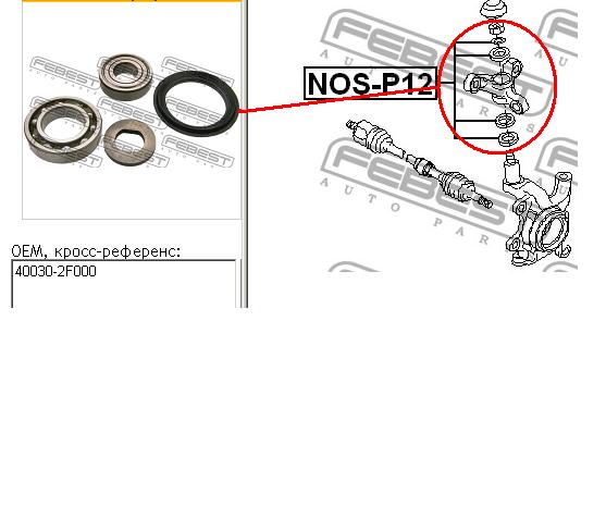 Rolamento do pino de apoio dianteiro para Nissan Primera (P12)