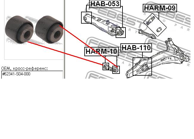 516025S GSP bloco silencioso da barra panhard (de suspensão traseira)
