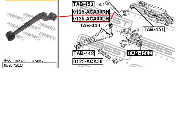 Braço oscilante superior esquerdo de suspensão traseira para Toyota RAV4 (A3)