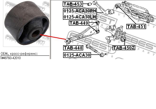 Bloco silencioso dianteiro de braço oscilante traseiro longitudinal para Toyota RAV4 (A3)