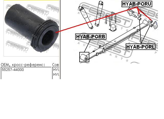 Bloco silencioso de argola da suspensão de lâminas para Mitsubishi Space Gear (PA, B, DV, W)