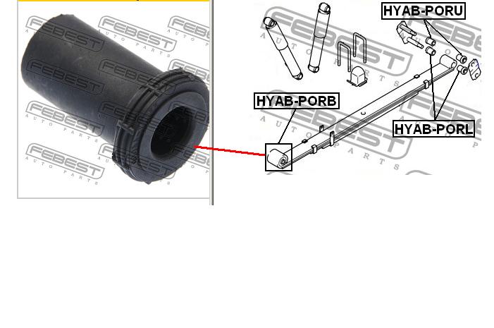 Bloco silencioso de dianteiro suspensão de lâminas traseira para Hyundai H100 