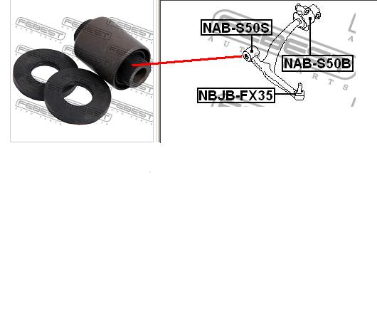 NABS50S Febest bloco silencioso dianteiro do braço oscilante inferior