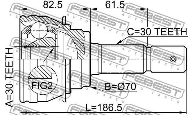 Junta homocinética externa dianteira para Toyota Land Cruiser (J12)