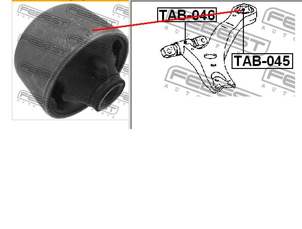 TAB045 Nissan bloco silencioso dianteiro do braço oscilante inferior