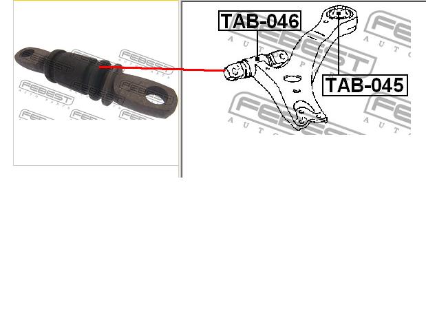 TAB-046 Febest bloco silencioso dianteiro do braço oscilante inferior