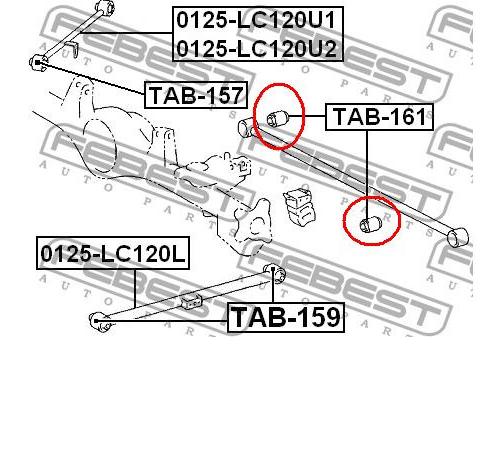 Bloco silencioso traseiro de braço oscilante transversal para Toyota Land Cruiser (J12)