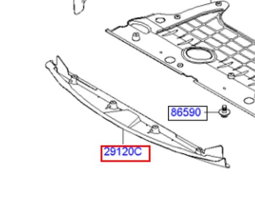 291203K105 Hyundai/Kia proteção de motor dianteira