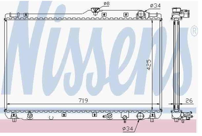 64772A Nissens radiador de esfriamento de motor