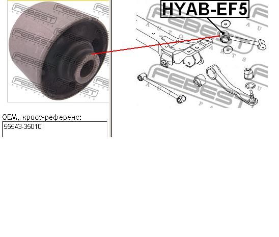 5554335010 Parts-Mall bloco silencioso dianteiro de braço oscilante traseiro longitudinal