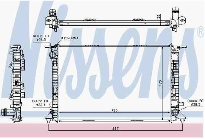 PL442802 Koyorad radiador de esfriamento de motor