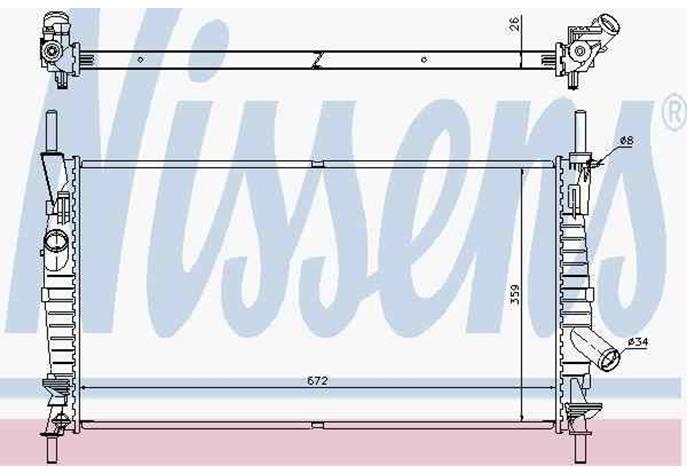 62128 Nissens radiador de esfriamento de motor