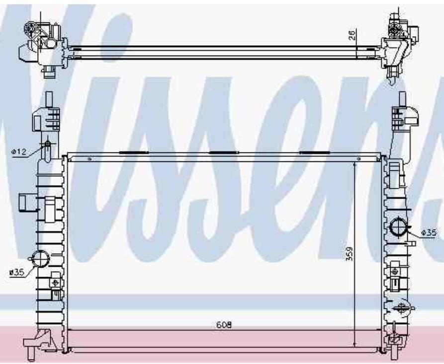 D7X077TT Thermotec radiador de esfriamento de motor