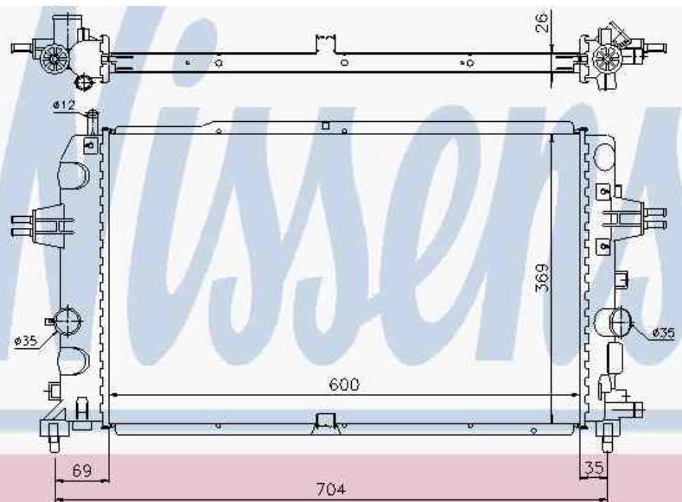 Radiador de esfriamento de motor 63121 Nissens