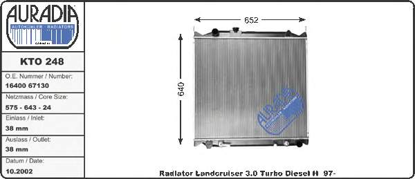 1640067121 Toyota radiador de esfriamento de motor