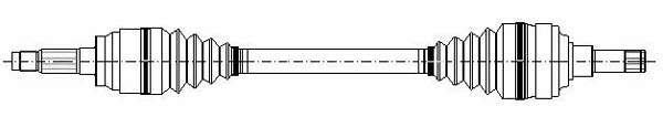 Полуось (привод) передняя левая 170095 Metelli