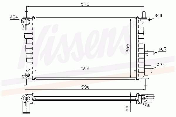 62082A Nissens radiador de esfriamento de motor