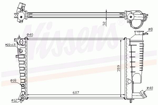 232608A9 Polcar radiador de esfriamento de motor