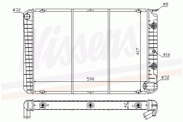 1328376 Volvo radiador de esfriamento de motor