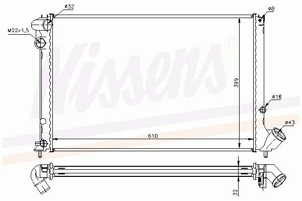 232508A8 Polcar radiador de esfriamento de motor