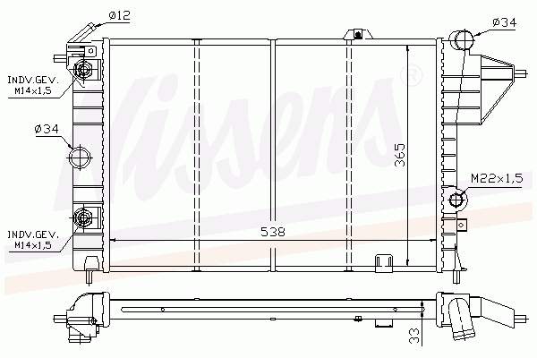 2701512 Alkar radiador de esfriamento de motor