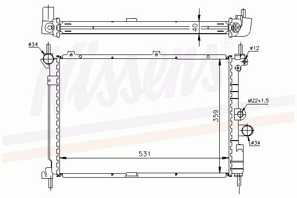 1300096 Opel radiador de esfriamento de motor