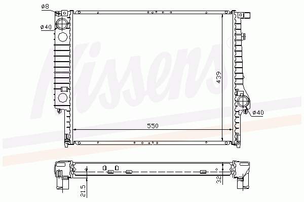 Radiador de esfriamento de motor 60619A Nissens