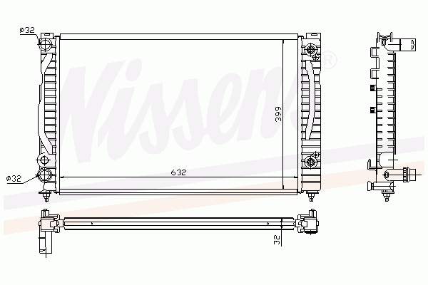 8D0121251C VAG radiador de esfriamento de motor