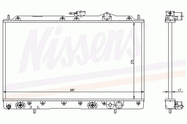 62832 Nissens radiador de esfriamento de motor