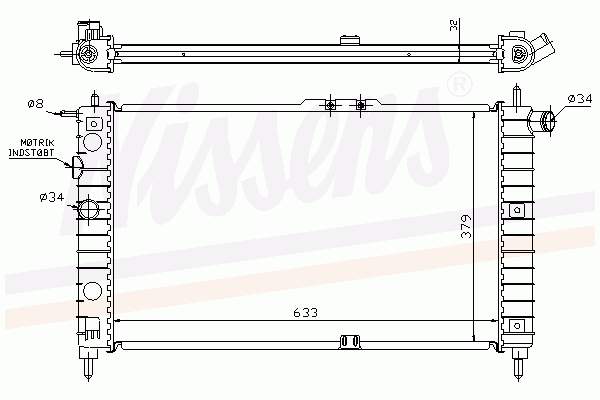 96144847 Opel radiador de esfriamento de motor