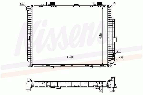 2105003203 Mercedes radiador de esfriamento de motor