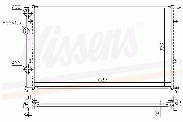 BM838 Magneti Marelli radiador de esfriamento de motor