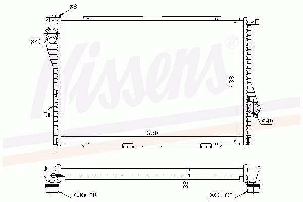 60648A Nissens radiador de esfriamento de motor