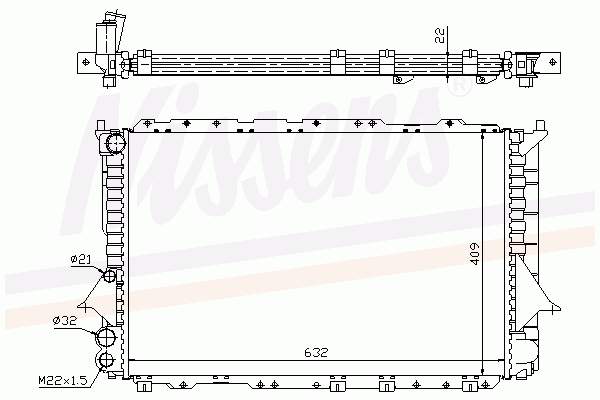 60460A Nissens radiador de esfriamento de motor