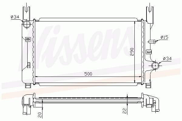 62117A Nissens radiador de esfriamento de motor