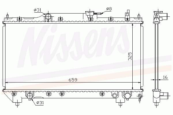 1640002310 Toyota radiador de esfriamento de motor