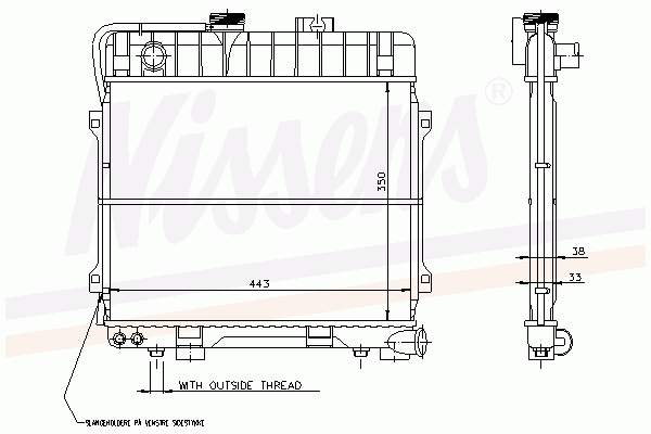 60675 Nissens radiador de esfriamento de motor