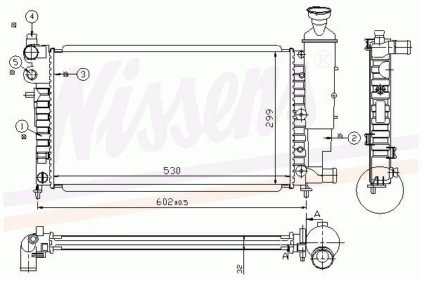 Radiador de esfriamento de motor 61347A Nissens