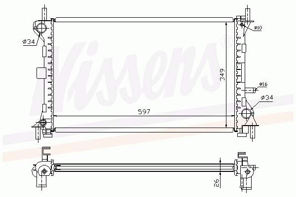 62073 Nissens radiador de esfriamento de motor