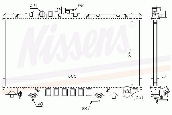Радиатор охлаждения двигателя Nissens 64736 цена, от 73.89 USD