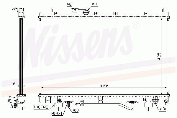 Радиатор охлаждения двигателя Nissens 64796A цена, от 44.42 USD