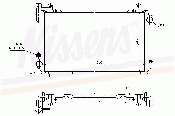 Radiador de esfriamento de motor 62943 Nissens