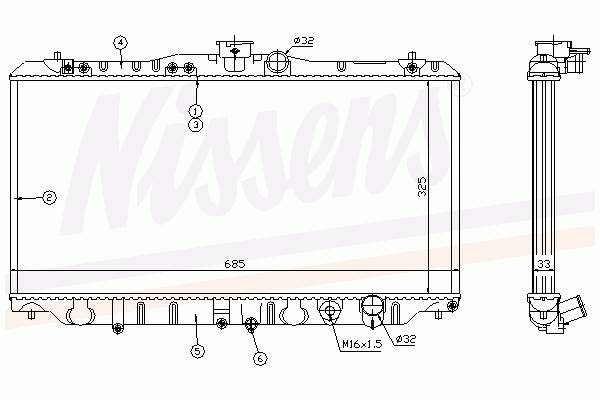 ADH29827 Blue Print radiador de esfriamento de motor