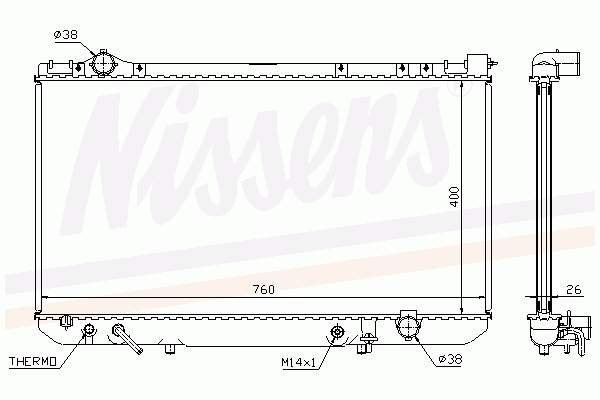 64756 Nissens radiador de esfriamento de motor