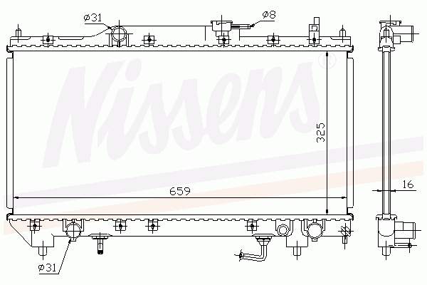 1640022080 Toyota radiador de esfriamento de motor