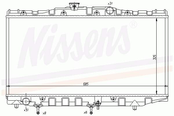 Radiador de esfriamento de motor 64852 Nissens