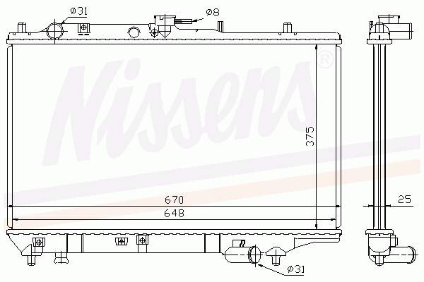 Купить 63390 Nissens Радиатор водяной
