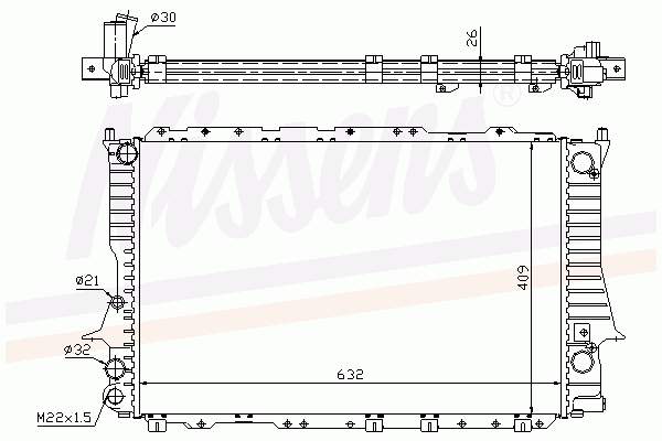 60457A Nissens radiador de esfriamento de motor